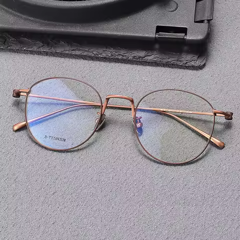 Japanese Brand Design Replica Luxury Round Pure Titanium Glasses Gold-sensitive Thin-frame Men Women