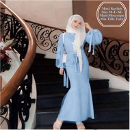 Pakaian Muslim Wanita Busui Model Duyung Terbaru Lengan Balon Maxi Kaylah Dress Size M-L-XL Matt Mos