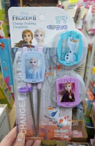 預購 韓國製 冰雪奇緣2 艾紗 安娜 雪寶 304不鏽鋼 兒童餐具 學習筷（可自行更換圖案）