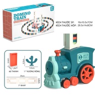 [ TẶNG PIN ] Đồ Chơi Xe Lửa Domino Tàu Hoả Domino Xếp Tự Động Có Âm Thanh Điều Chỉnh Hướng Dễ Dàng c