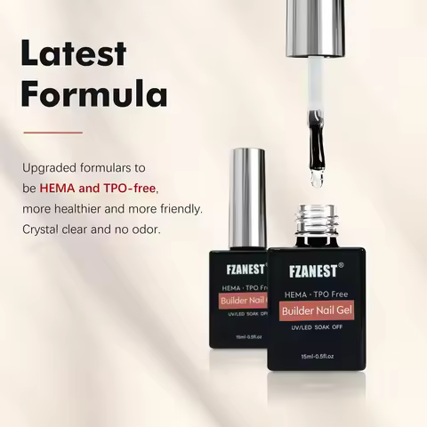 FZANEST HEMA FREE TPO FREE BIAB Hard Builder Gel in a Bottle No Heat uv Extension Clear Builder Cons