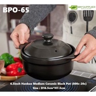 BPO-65 6.5inch Hanbao Medium Ceramic Black Pot D16.5cm*H7.5cm (20c-800c)