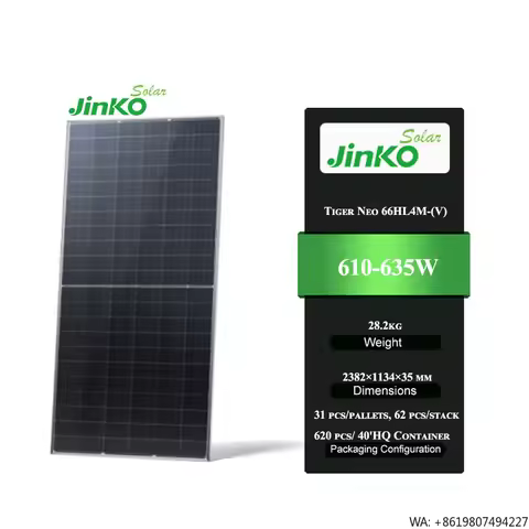 Jinko Tiger Neo 66HL4M-(V) 610-635W High Quality N-type Solar Panel Mono-facial Module 610w 615w 620