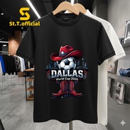 Men's T-Shirt Dallas World Cup 2026 Cowboy Hat And Boots Korean Style Super Comfortable To Wear Tshi