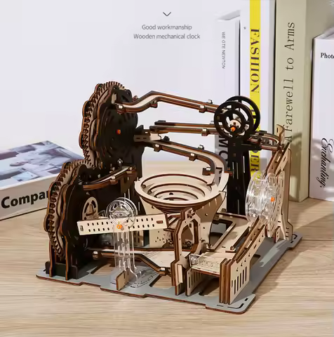 Marble Run 3D Puzzle Wood Wooden Model Building Kits STEAM Toys Assembly Model for Adults Kids Birth