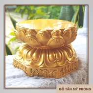 Đế đài sen để tượng Phật | Đôn gỗ hoa sen | Tháp tỏi bằng gỗ tự nhiên nguyên khối