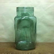 WH9608【四十八號老倉庫】二手 早期 台灣 綠色 玻璃罐 玻璃瓶 糖果罐 無蓋 高32cm 小瑕 1罐價