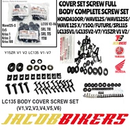 YAMAHA HONDA FULL BODY COVER SCREW COVERSET 100R/WAVE125/WAVE125S/ WAVE 125 X/Y100/FUTURE/SRL115 LC1