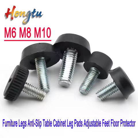 M6 M8 M10 Furniture Legs Anti-Slip Table Cabinet Leg Pads Adjustable Feet Floor Protector 5pcs