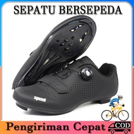 Ready Stock Bicycle Shoes Roadbike Cleat Cleat Pedal With Lock Large Size Korean Trend Very Light Cy