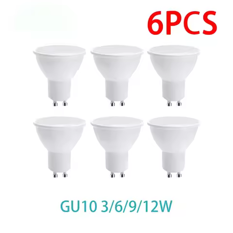 6PCS LED Spotlight Bulb 220V 3W 6W 9W 12W GU10 180 Degree Beam Angle LED Light Lamp For Home Decorat