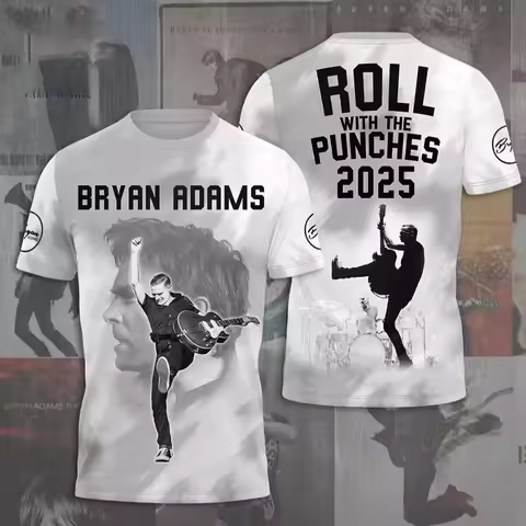 Classic Bryan Adams Rock Band T-Shirts 3D Print Unisex Streetwear Summer Men Women Hip-Hop Short Sle