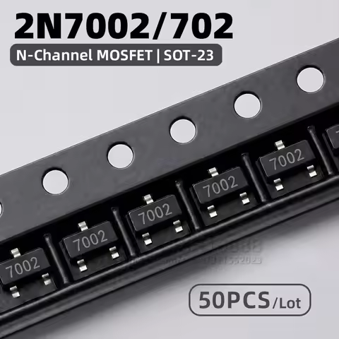 50~3000PCS 2N7002 N Channel MOSFET SOT-23 SMD 7002 702 Marking Code Small Signal Transistor FET Elec