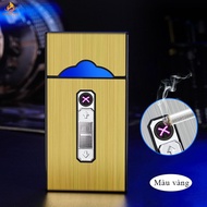 Hộp đựng thuốc kiêm hộp quẹt điện chứa đựng 20 điếu nhỏ dài sang trọng