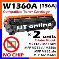 2x W1360X Cartridge Compatible to HP W1360A HP136A 136A for HP LaserJet M211d M211dw MFP M236d M236d
