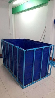 กระชังบุกบ่อผ้าใบ PE ขนาด 80 * 2 * ลึก60 ซม. ราคาไม่รวมโครง