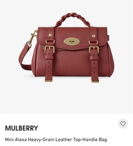 ‼️限時特價 14Dec‼️原價 $ 9300 🇬🇧英國直送 免費速遞 Free courier🇬🇧 MULBERRY Mini Alexa Heavy-Grain Leather Top-Handl