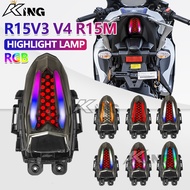 R15V3 V4 RGB LED TAILLAMPU BELAKANG TAIL LAMP BRAKE LIGHT SIGNAL LIGHT AUTOMATIC COLOR PNP CHANGE YA