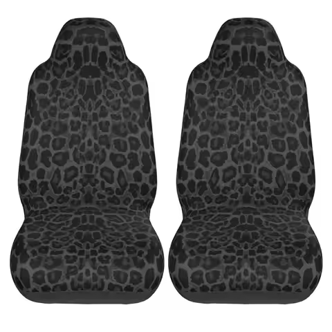 Black Leopard Print Print Car Seat Covers Front Seats 2 Pieces Cars Interior Protection Universal Fi
