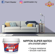 7L NIPPON SUPER MATEX 874 OYSTER GREY - Matt Finished Interior Acrylic Emulsion Paint for Wall & Cei