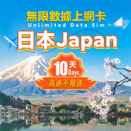 UROAMING - SIM - 日本 4G SIM Card 上網卡- 10天 高速無限數據(不限速)
