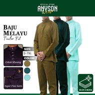 ANYSON WEAR Baju Melayu Tailor Fit Plus Size 7XL Lelaki Dewasa (Emerald Green/Hijau) | Baju Raya