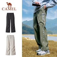 CAMEL Workwear Plus Fleece Pants Men's Straight Pants Outdoor Windproof Waterproof Warm Hiking Pants