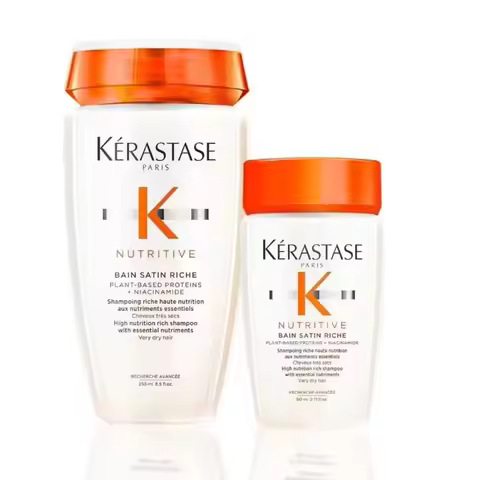 Kerastase Nutritive Bain Satin Shampoo 80ml, Gently Cleanses & Replenish Moisture, Shiny, Fine to Me