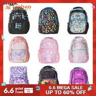 กระเป๋าเป้เด็กพิมพ์ลาย smiggle กระเป๋าเป้สะพายหลังลายการ์ตูนสำหรับนักเรียนประถมกระเป๋านักเรียนระดับหนึ่งสองสามสี่ห้าหกปีสำหรับทั้งผู้ชายและผู้หญิง