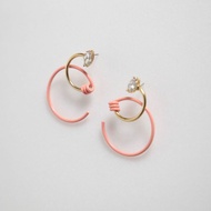 [ZANZAN ZANZAN] Goods Korea Color Matching Double C Crystal Diamond Earrings [EK08BJ005]