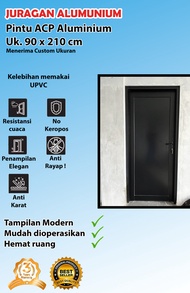 Pintu ACP Aluminium Uk. 90 x 210 cm - White, 3 inc + pintu