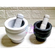 Natural Marble Stone Mortar And Pestle Set / Lesung Batu