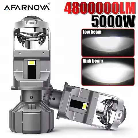 5000W Bi LED H4 Projector Lens High Low Beam Car Bulbs H4 LED Auto Motorcycle LED Lamps With Lens Tu