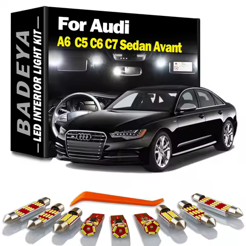BADEYA Canbus LED Interior Dome Light Map Bulbs Kit For Audi A6 S6 RS6 C5 C6 C7 4B 4F 4G Quattro Sed
