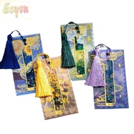 ECYOU Metal Bookmark, Sunflower Lotus Oil Painting Reading Book Clip, High Quality Metal Hollow Pagi