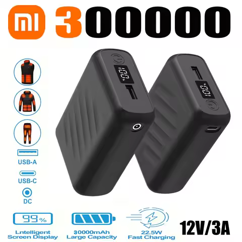 Xiaomi 12V 3A Rechargeable Power Pack for Heated Jacket Powerbank 30000mah Spare battery Portabl Hea