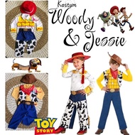 Xie Woody and Jessie Kids Cowboy Costume Woody and Jessie Kids Toy Story Cartoon Character Clothes/