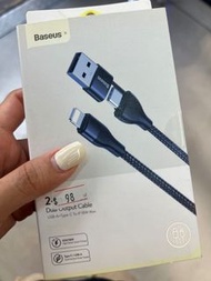 Baseus二合一充電線 USB Type-c to iPhone