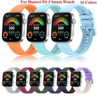Silicone Strap For Huawei Watch Fit 3 Smart Watch Colorful Replacement Soft Sport Bracelet Wristband for Huawei Watch Fit3 Smartwatch Strap