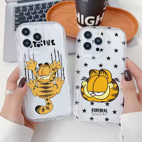 Cartoon Cat Garfields Phone Case for Samsung Galaxy S26 S25 S24 S23 S22 S21 S20 Ultra Plus 5G FE 3D 
