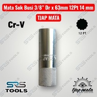 TJAP MATA Spark Plug Socket Wrench Length 63 mm 3/8 Inch 12 Pt 14 mm Shock Socket Eye/ Spark Plug 3/