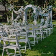 Outdoor Lawn Wedding Chair Solid Wood Folding Chair Wedding Chair Banquet Chair White Chair Large Wh