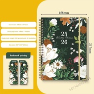 2025-2026 A5 Planner - สมุดบันทึกคอยล์รายสัปดาห์รายสัปดาห์พร้อมแท็บสำหรับนักวิชาการ