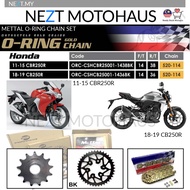 METTAL HONDA CBR250R 2011-2015 / CBR250R 2018-2019 ORING O-RING SPROCKET CHAIN SET