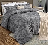 Utopia Bedding Queen Comforter Set (Paisley Grey) with 2 Pillow Shams - Bedding Comforter Sets - Dow