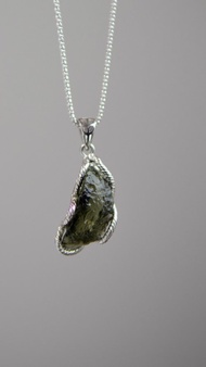 捷克隕石Moldavite原石S925銀項鏈 能量之王 靈性之石 稀有珍貴