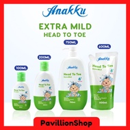 Set & Refill Sabun Mandian Bayi Kepala hingga Kaki ANAKKU Baby Bath Extra Mild Head To Toe Aloe Vera