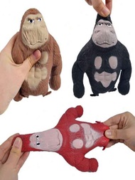 巨型緩解壓力大猩猩玩具-軟橡膠猿猴娃娃，緩解壓力和聖誕禮物（顏色隨機）