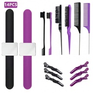 14pcs/Set Hair Accessories Tool Set, 2pcs Magnetic Pin Wristbands, 6pcs Hair Styling Brushes, 6pcs W