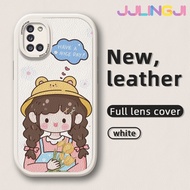 Jlingji เคสปลอกสำหรับ Samsung A31 M31 M31สาวน่ารักลายการ์ตูนเคสบางนุ่มหนังดีไซน์ใหม่ซิลิกาเคสโทรศัพท์เจลฝาปิดเลนส์เต็มเคสกันกระแทกกันกระแทก